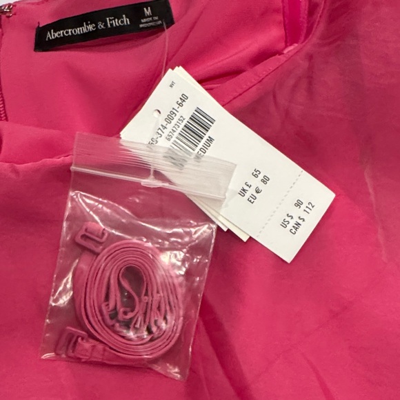 Abercrombie & Fitch Organza Tiered Mini Dress - Fuchsia Pink - Picture 3 of 3